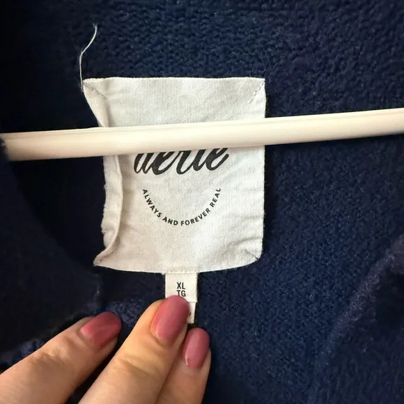 Aerie Navy and White Striped Sweater - Picture 2 of 2